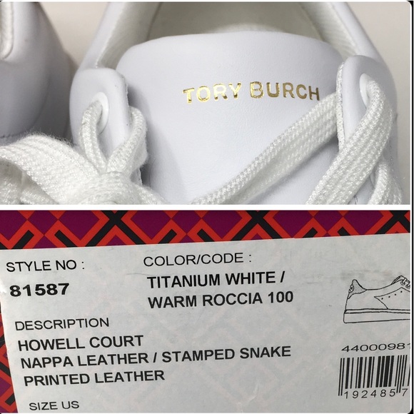 TORY BURCH Howell Court Sneakers Titanium White Warm Roccia - Picture 12 of 13